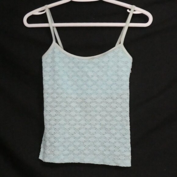Unbranded | P2P 12 inches measured | Light Blue Lace Spaghetti Strap Top - Picture 1 of 14